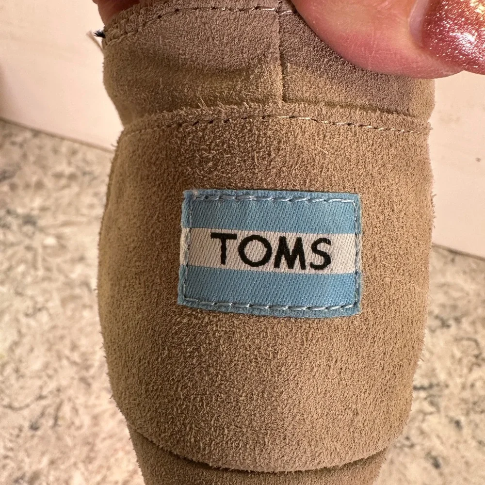 Toms‎ Neutral Suede Leather Desert Wedge Booties